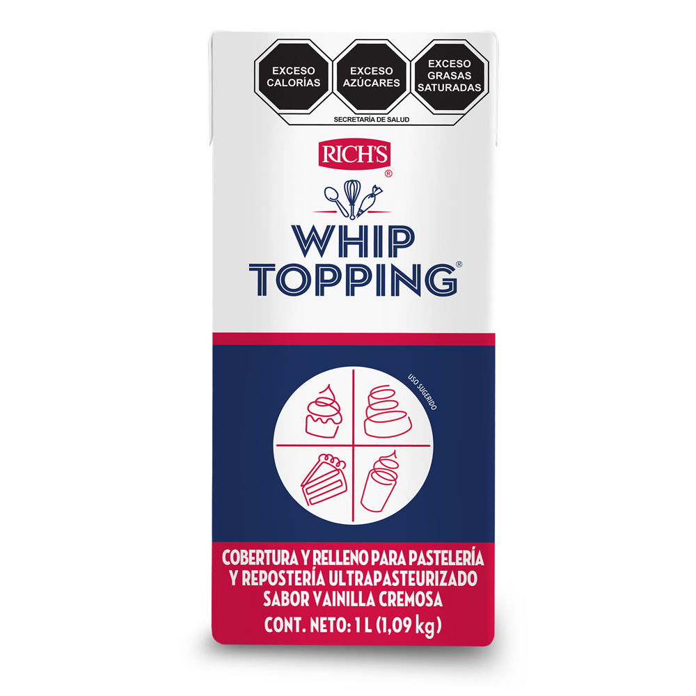 Cobertura y Relleno Vegetal Rich's Whip Topping 1 L