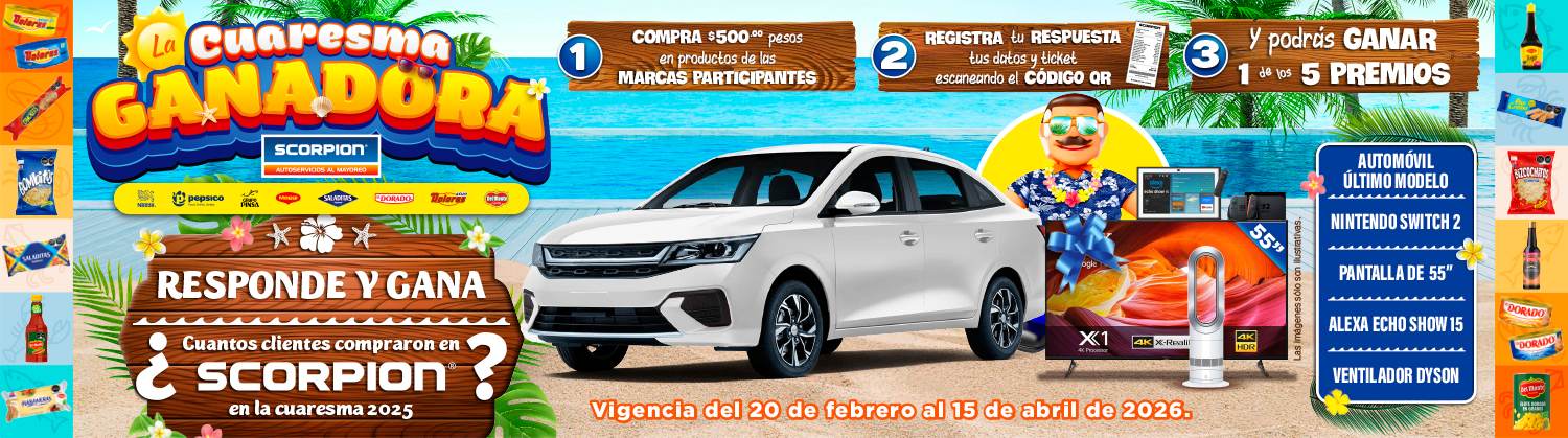 Concurso Cuaresma Ganadora: compra marcas participantes, responde la trivia y gana un auto y más premios