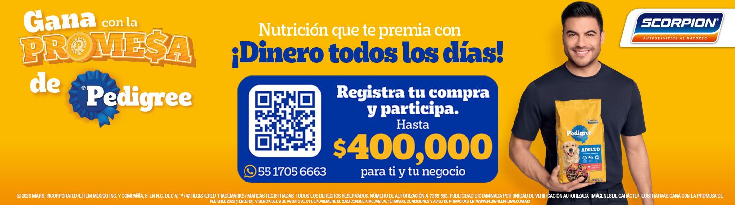 Concurso Gana con la promesa de Pedigree: registra tu compra por WhatsApp y gana dinero todos los días