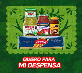 Quiero para mi despensa: salsa verde Herdez, mayonesa McCormick, mole Doña María y spaghetti Barilla
