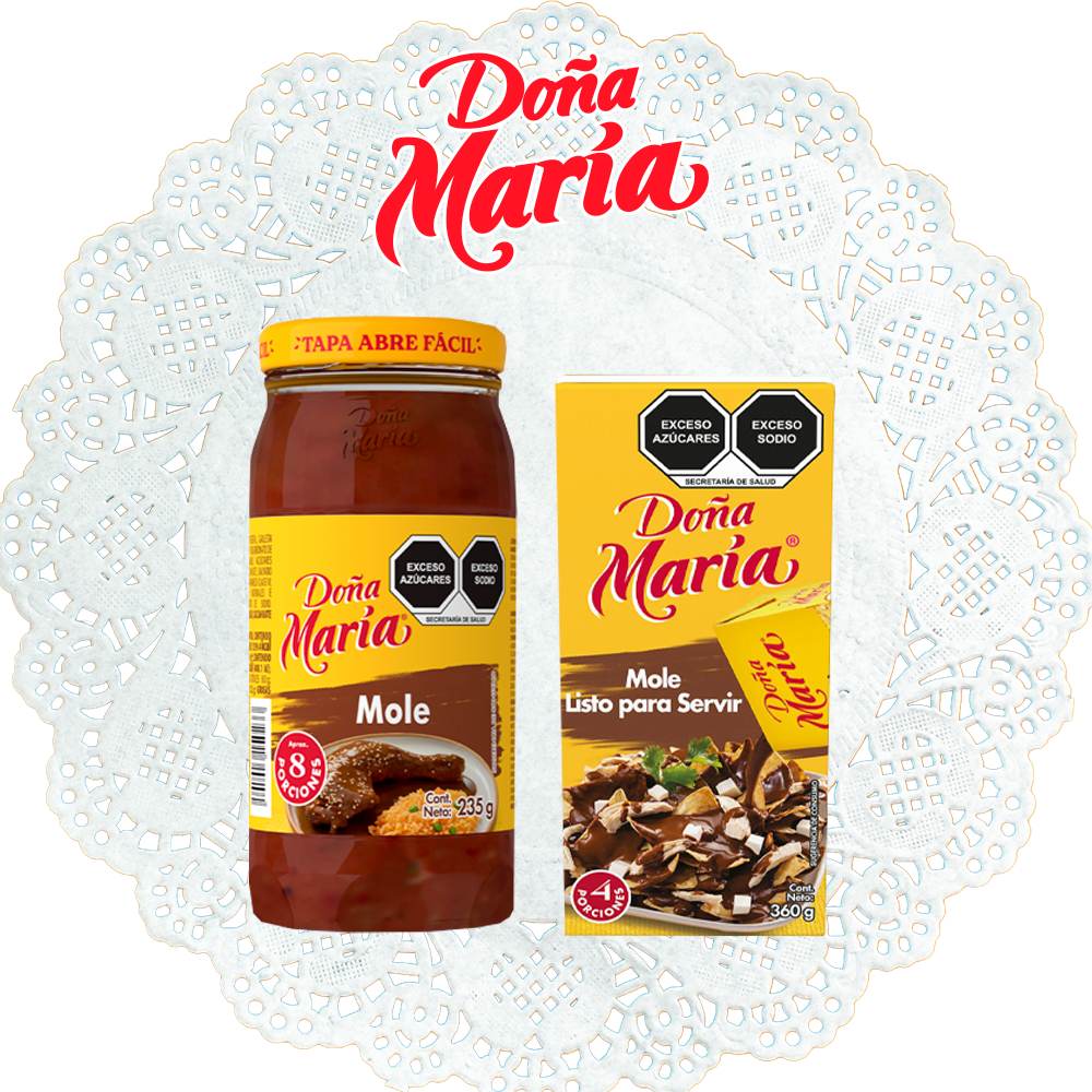 Mole Doña María en frasco y listo para servir para tus platillos tradicionales