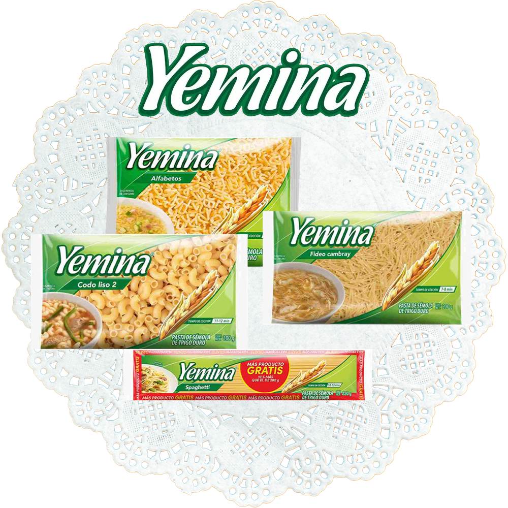 Pastas Yemina: fideo, codo y spaghetti para sopas y platillos de tu despensa
