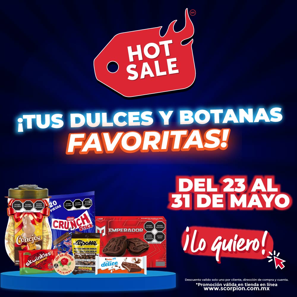 Hot Sale en tus dulces y botanas favoritas: Crunch, Emperador y más del 23 al 31 de mayo