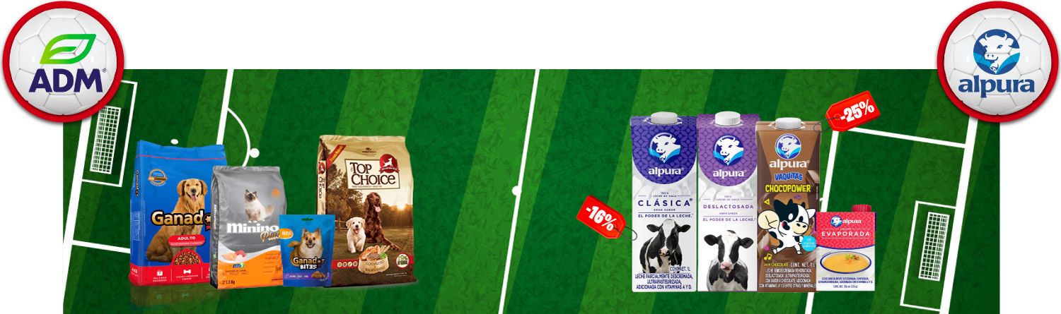 Torneo de proveedores ADM vs Alpura: descuentos en alimento para mascota y leche