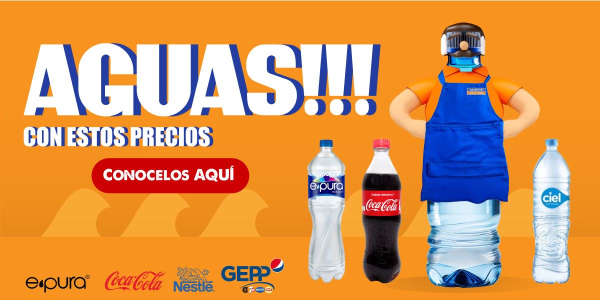 Aguas con estos precios: agua embotellada e-pura, Ciel, Nestlé y refrescos Coca-Cola de GEPP