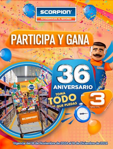 Participa y gana en el 36 aniversario Scorpion: toma todo lo que puedas en 3 minutos
