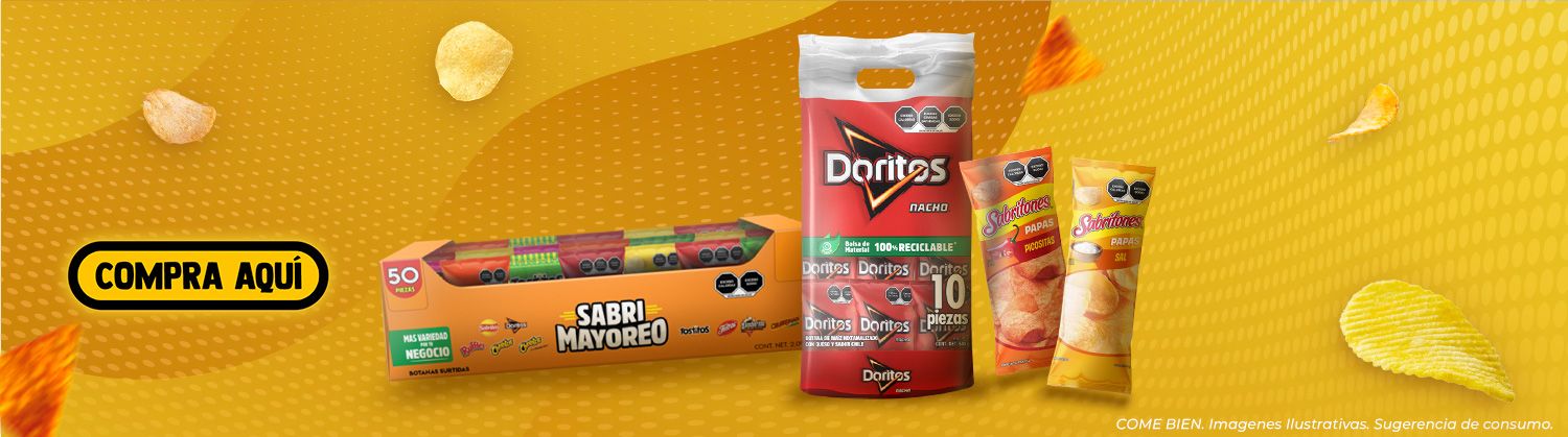 Botanas PepsiCo favoritas: Doritos, Sabritas y Ruffles en Sabri Mayoreo, compra aquí