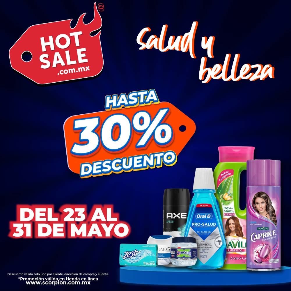 Hot Sale en salud y belleza: hasta 30% de descuento en Axe, Oral-B, Savile y Caprice